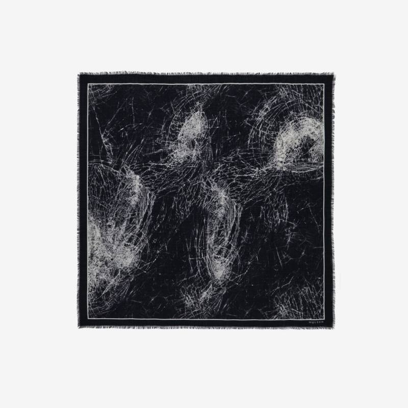 Alexander McQueen Women's Black Smashed Screen Shawl (Wool)